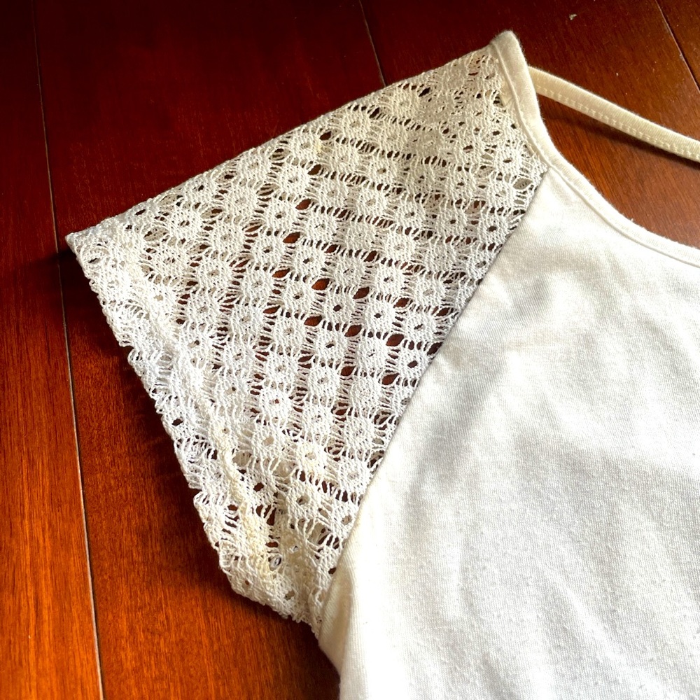 white top with lacing detail